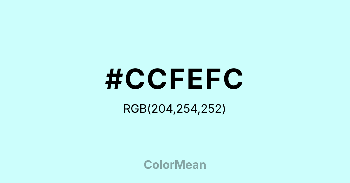 #CCFEFC color swatch