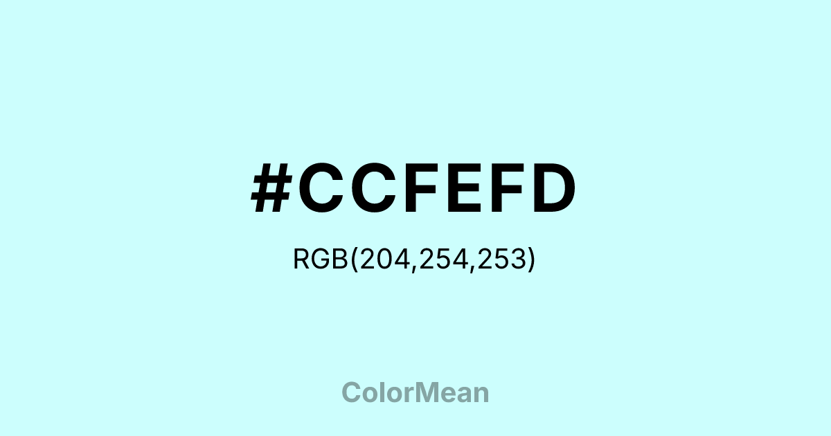 #CCFEFD color swatch