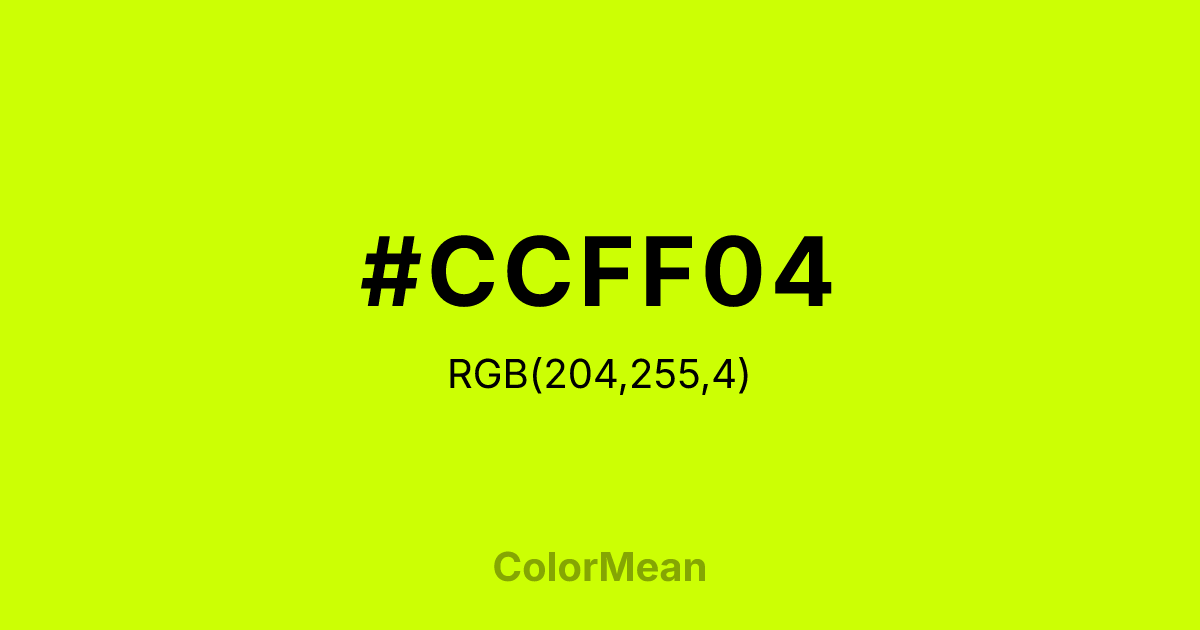 #CCFF04 color swatch
