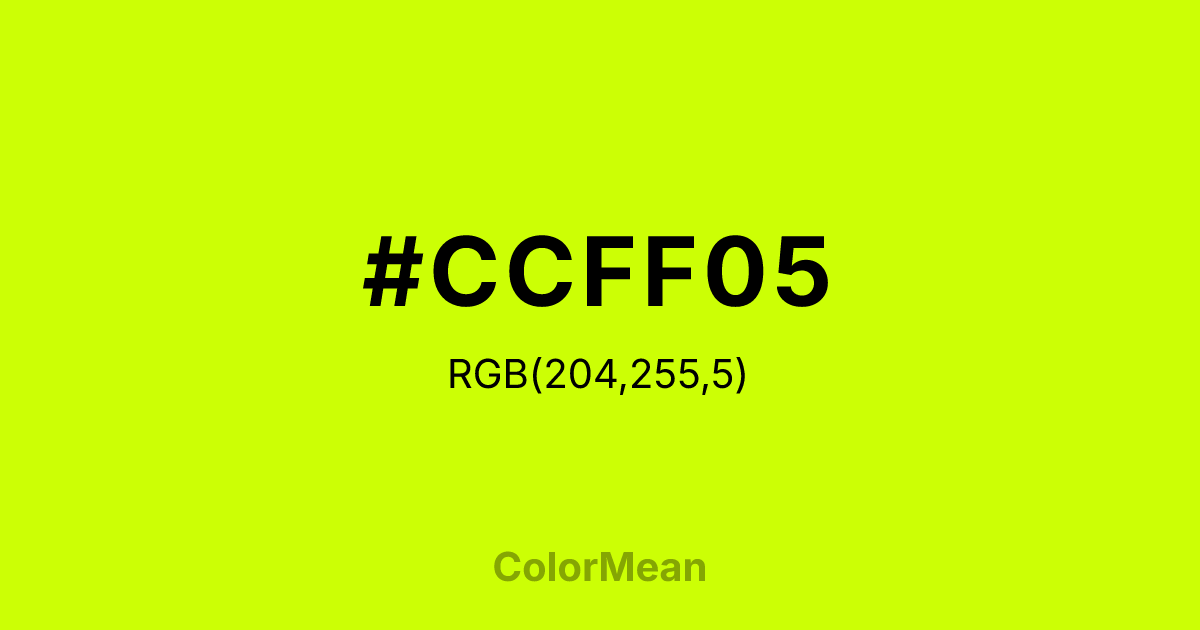 #CCFF05 color swatch