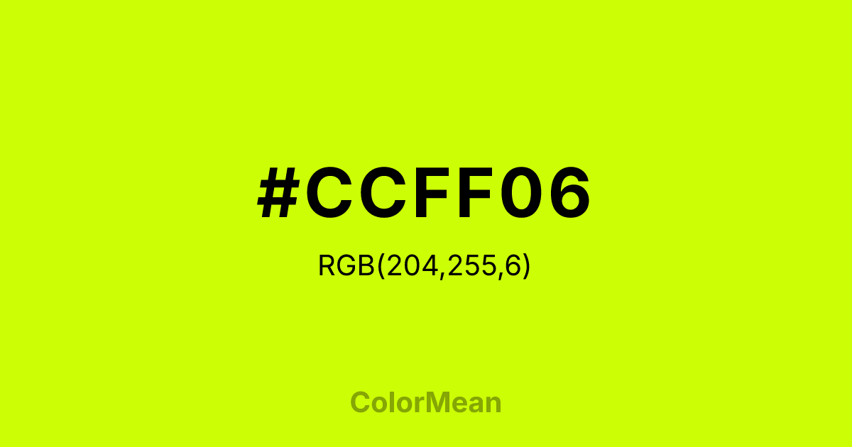 #CCFF06 color swatch