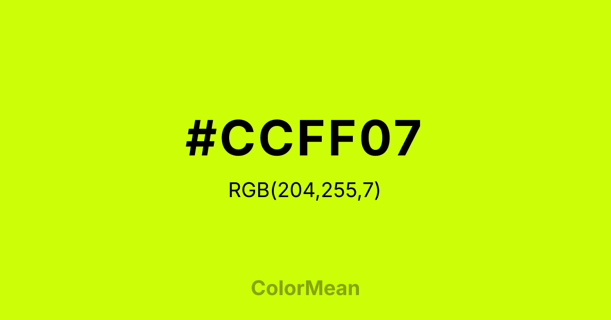 #CCFF07 color swatch