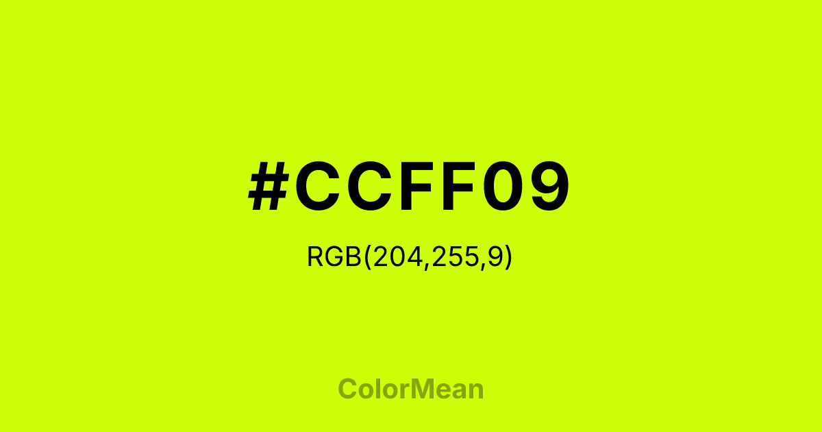 #CCFF09 color swatch