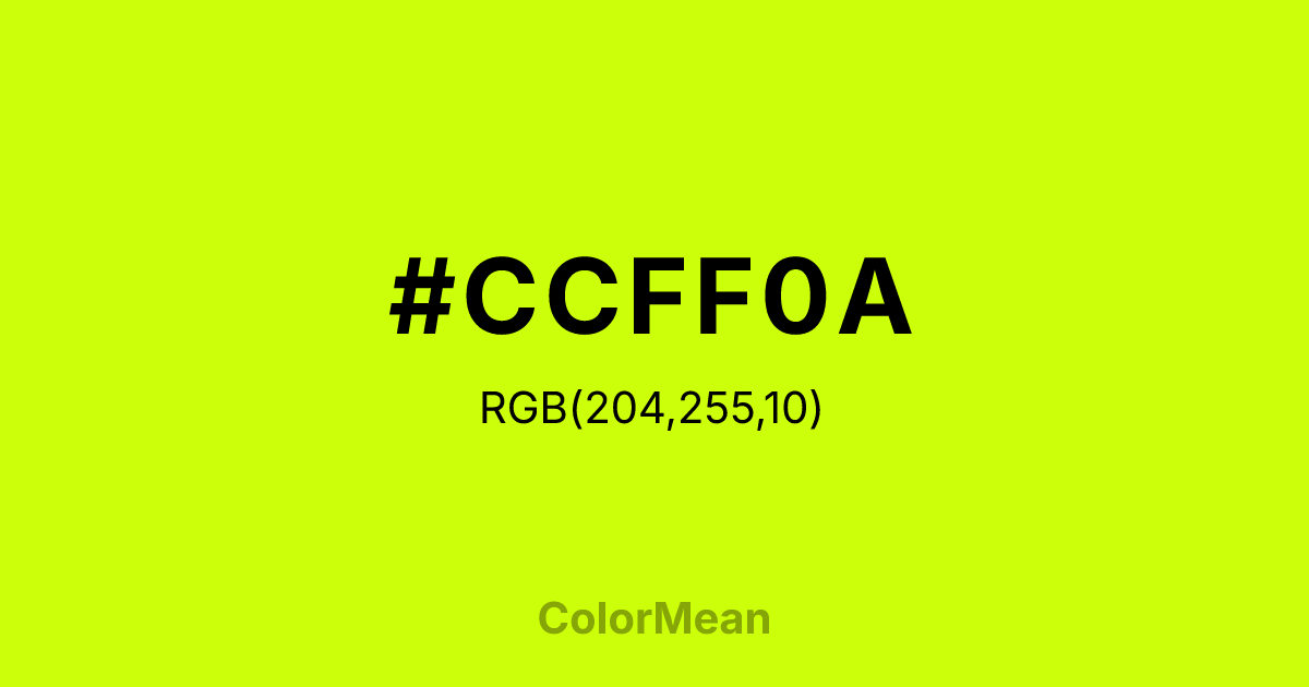#CCFF0A color swatch