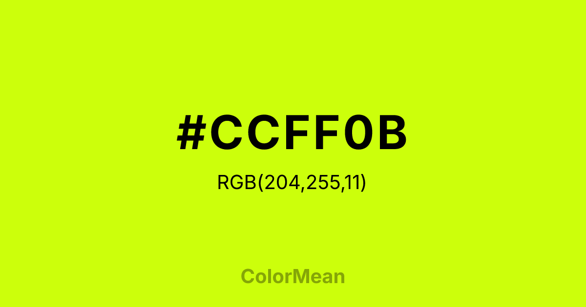 #CCFF0B color swatch