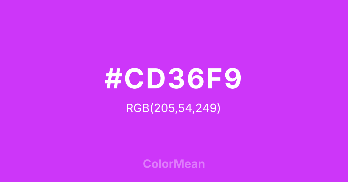 #CD36F9 color swatch