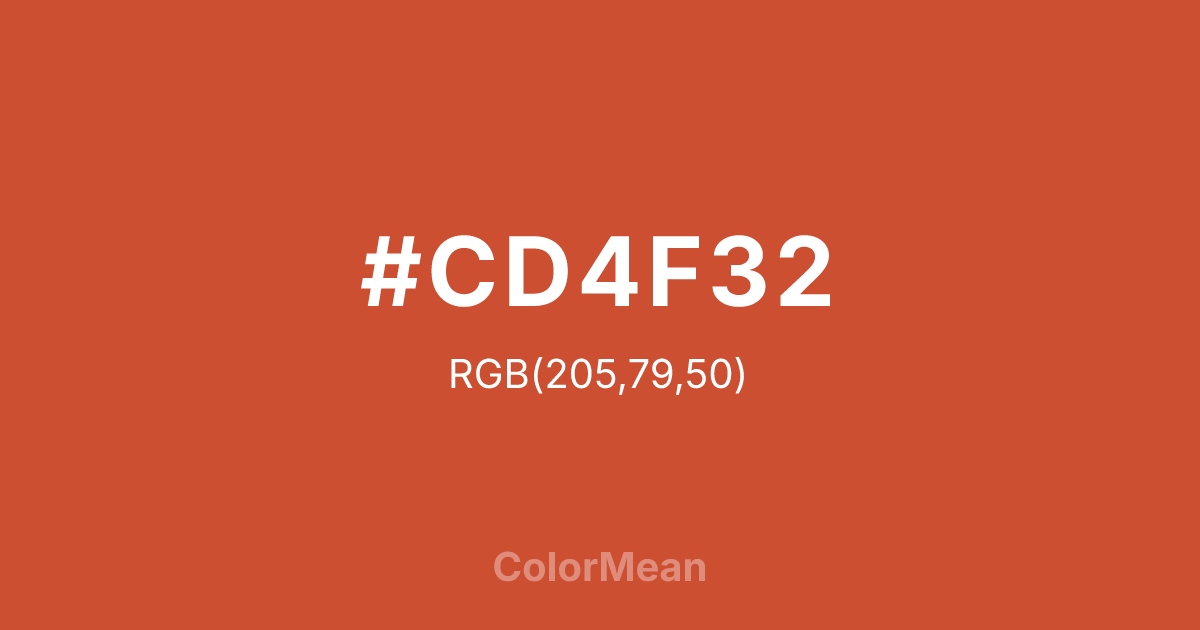 #CD4F32 color swatch