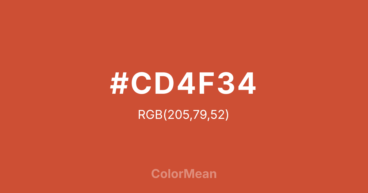 #CD4F34 color swatch