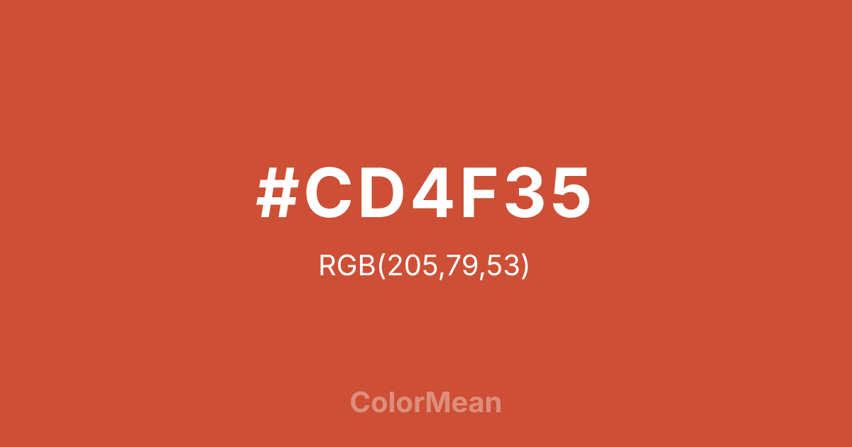 #CD4F35 color swatch