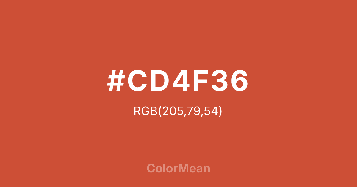 #CD4F36 color swatch