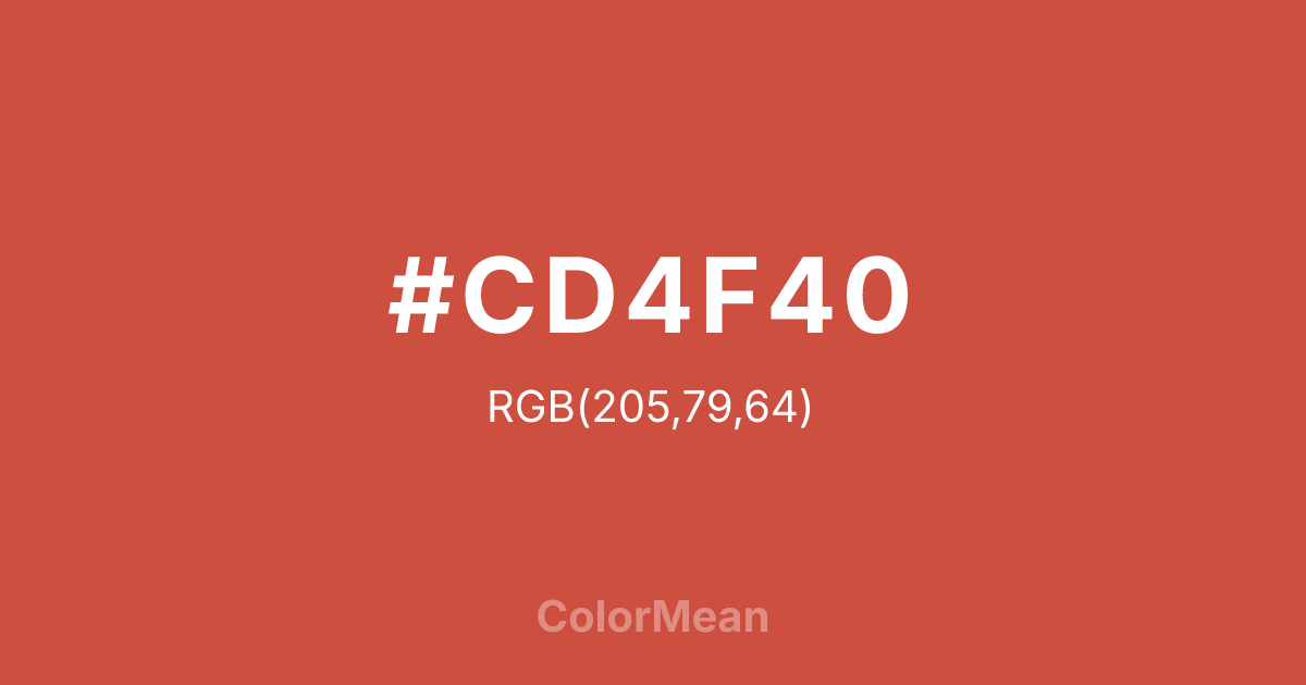 #CD4F40 color swatch