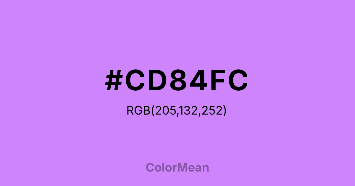 #CD84FC color swatch