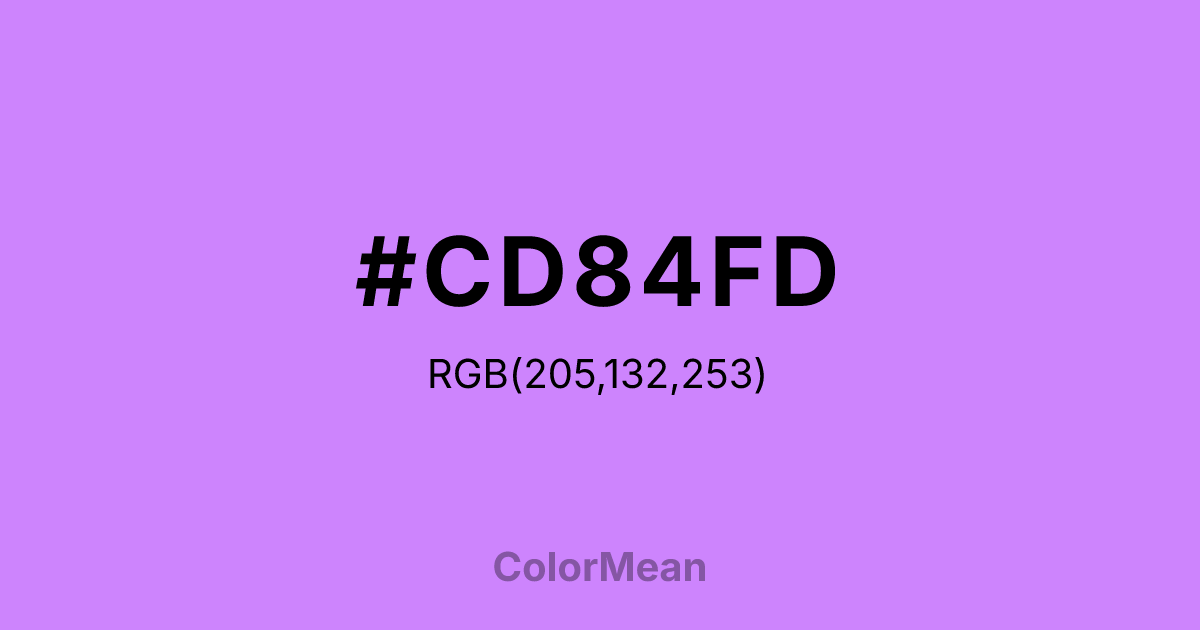 #CD84FD color swatch