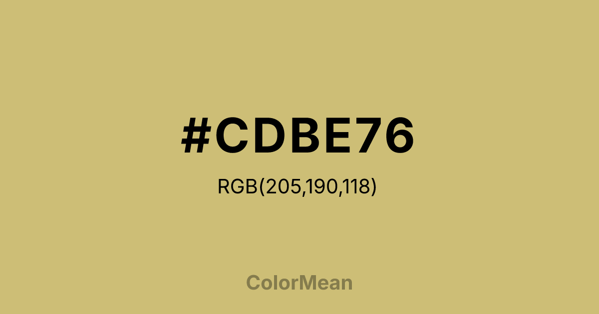 #CDBE76 color swatch