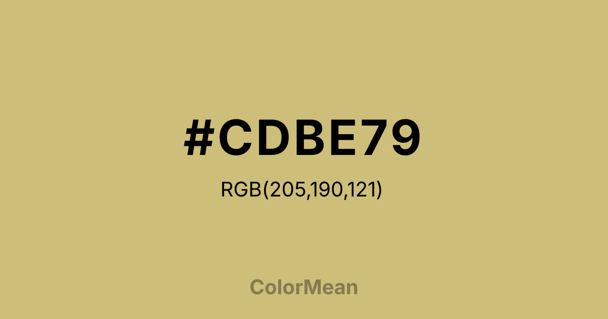 #CDBE79 color swatch
