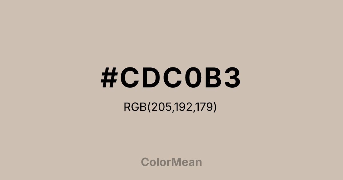 #CDC0B3 color swatch