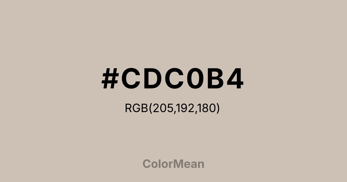#CDC0B4 color swatch