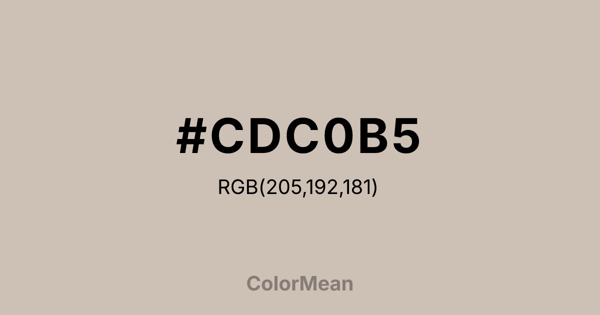 #CDC0B5 color swatch