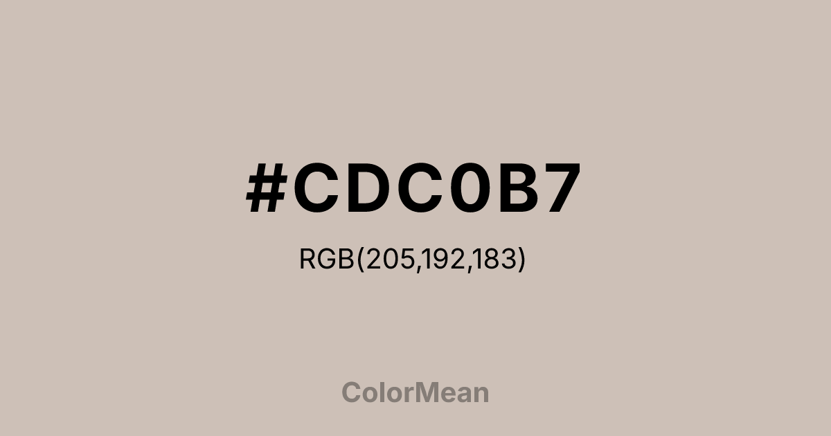#CDC0B7 color swatch