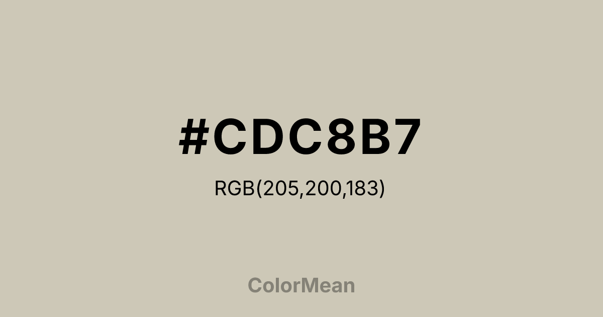 #CDC8B7 color swatch