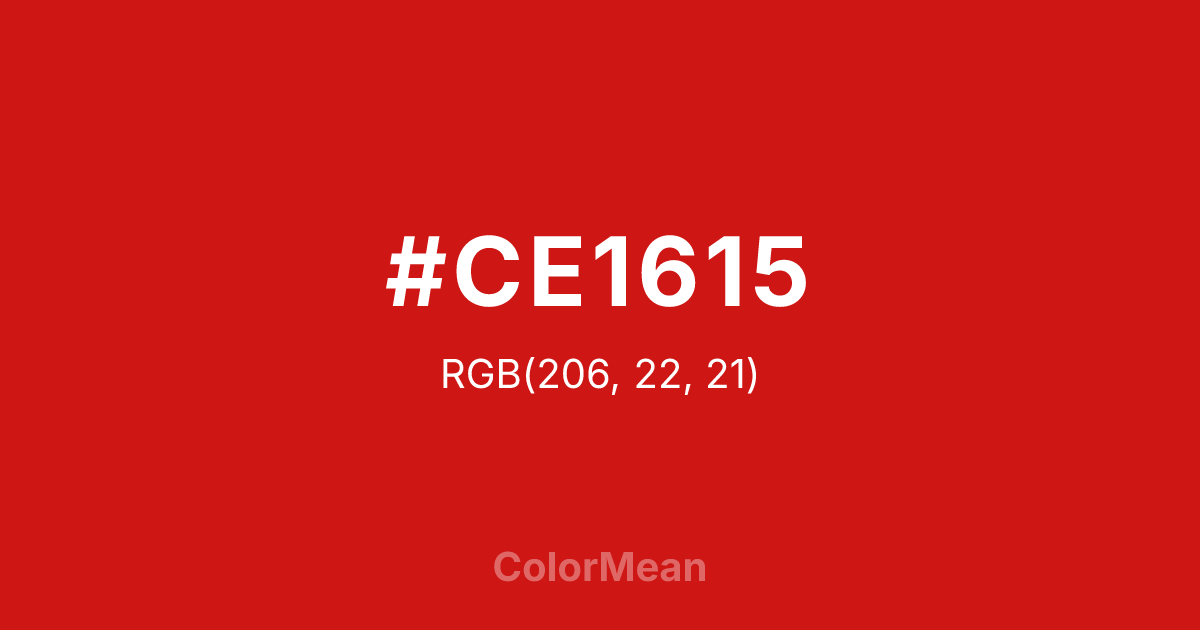 #CE1615 color swatch