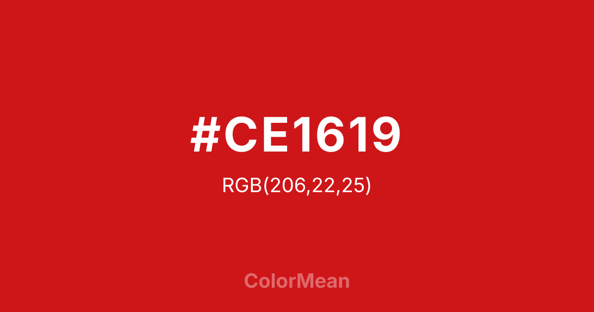 #CE1619 color swatch