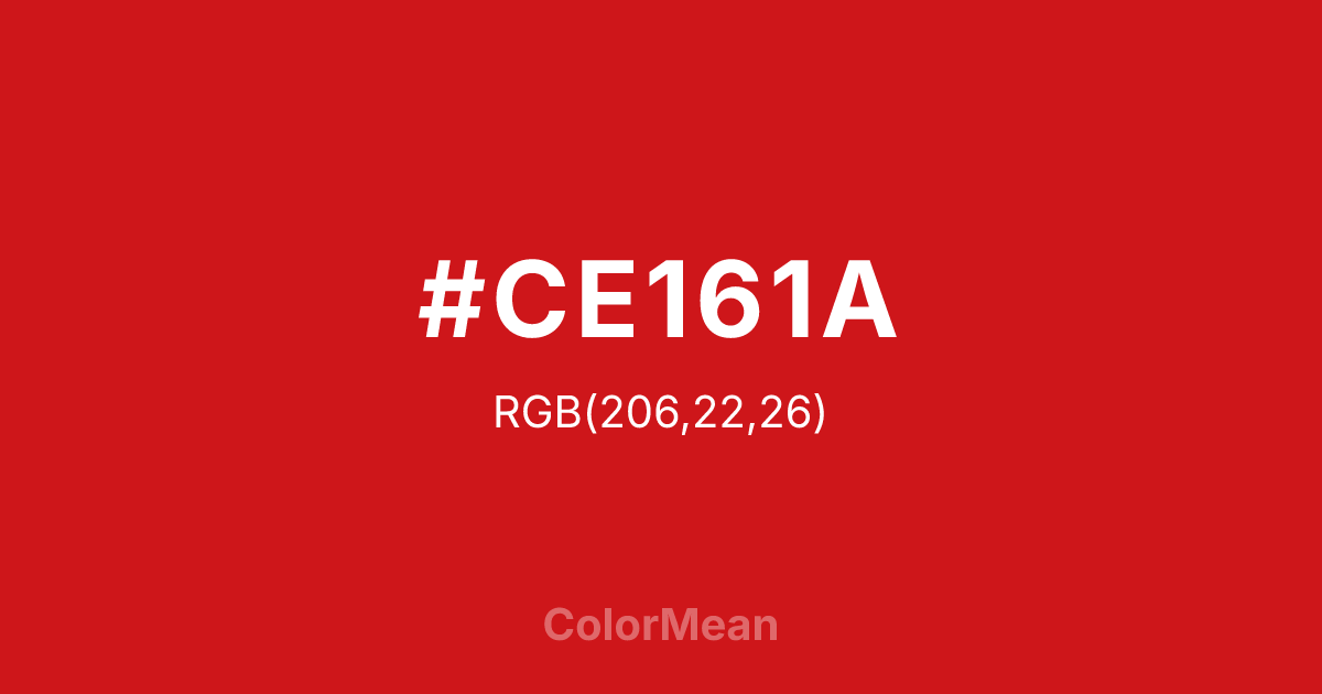 #CE161A color swatch