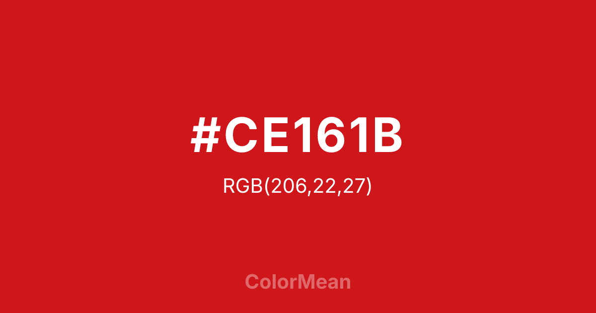 #CE161B color swatch