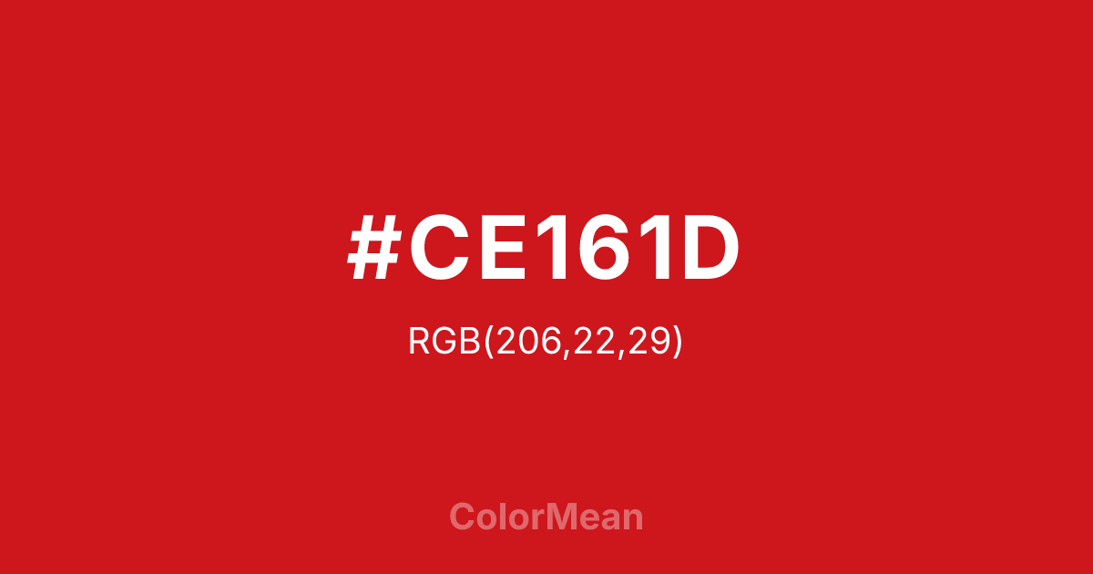 #CE161D color swatch