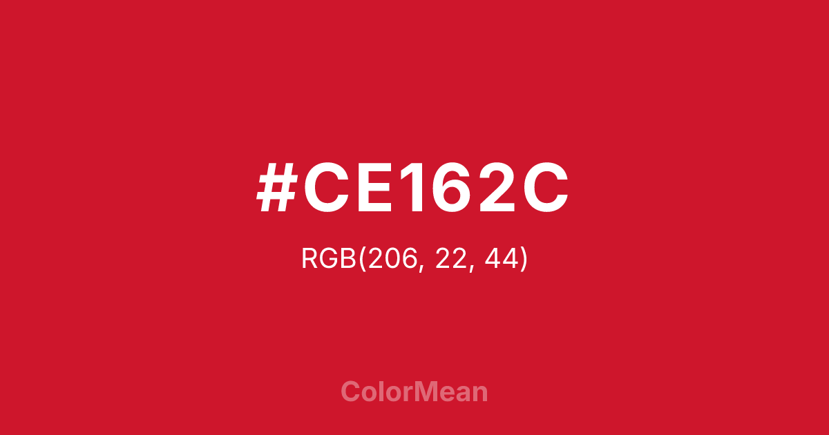 #CE162C color swatch