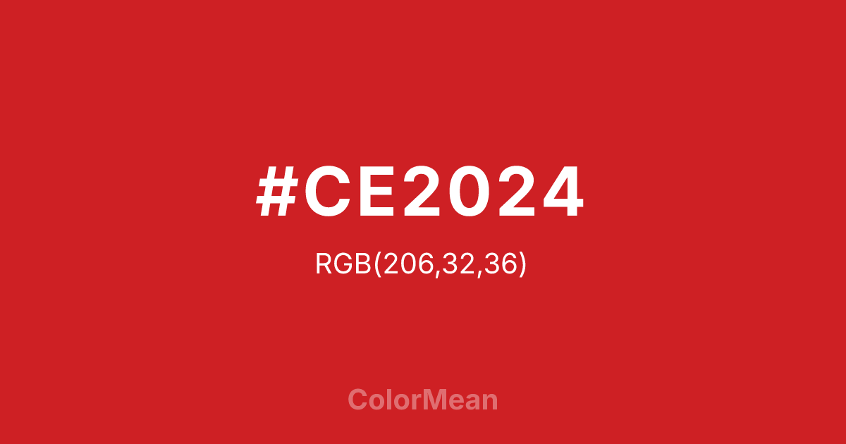 #CE2024 color swatch