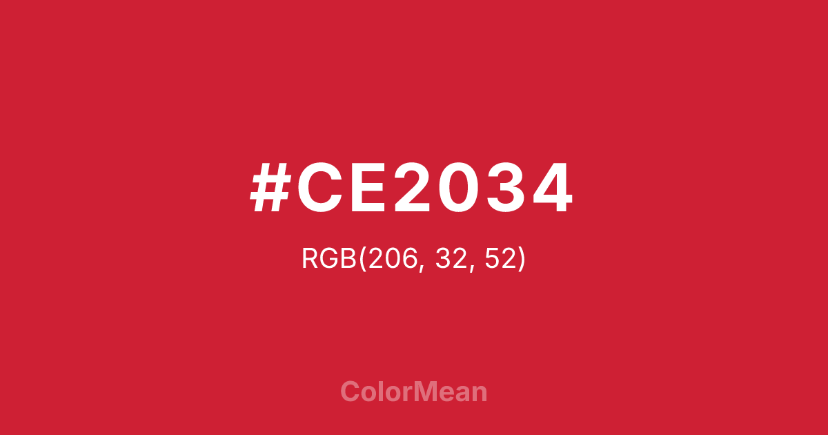 #CE2034 color swatch