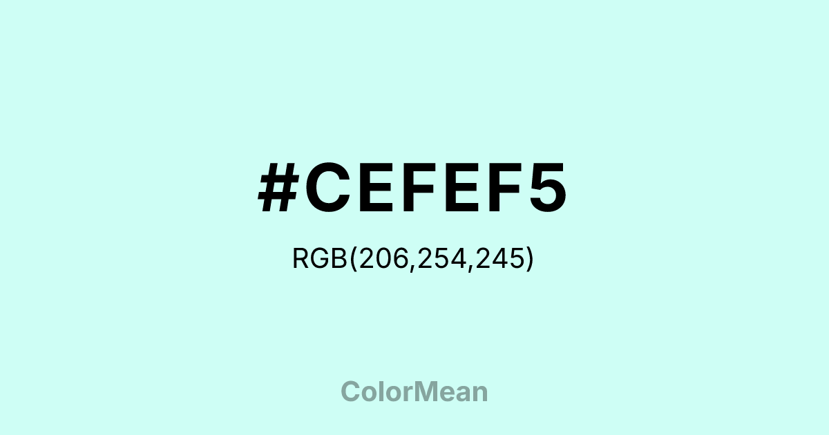 #CEFEF5 color swatch