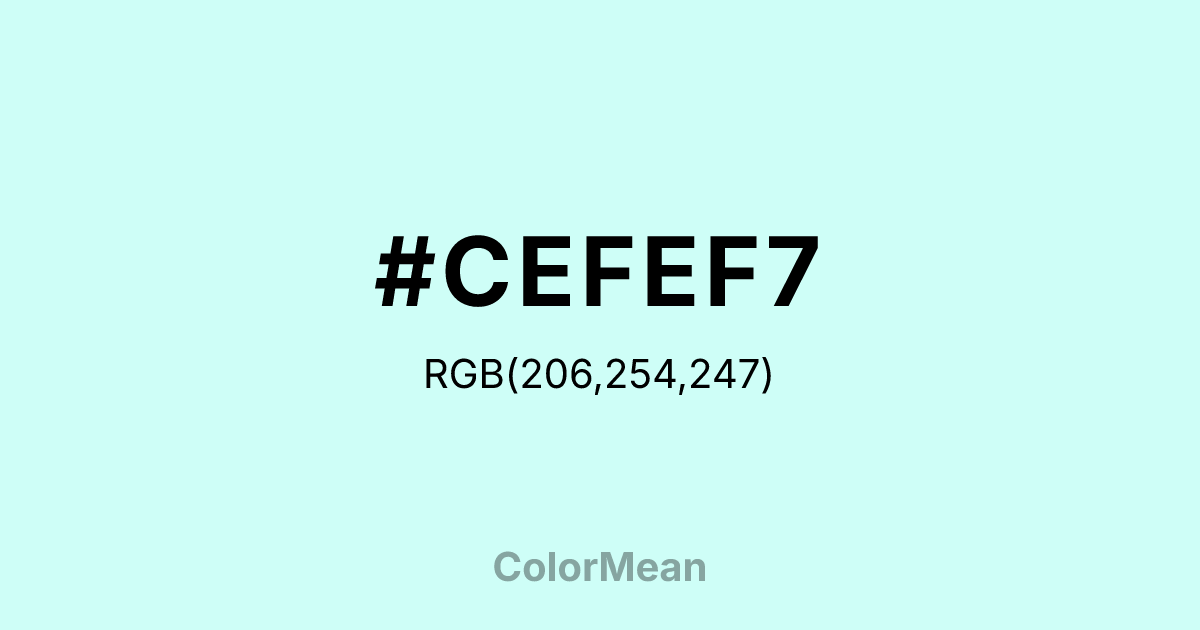 #CEFEF7 color swatch