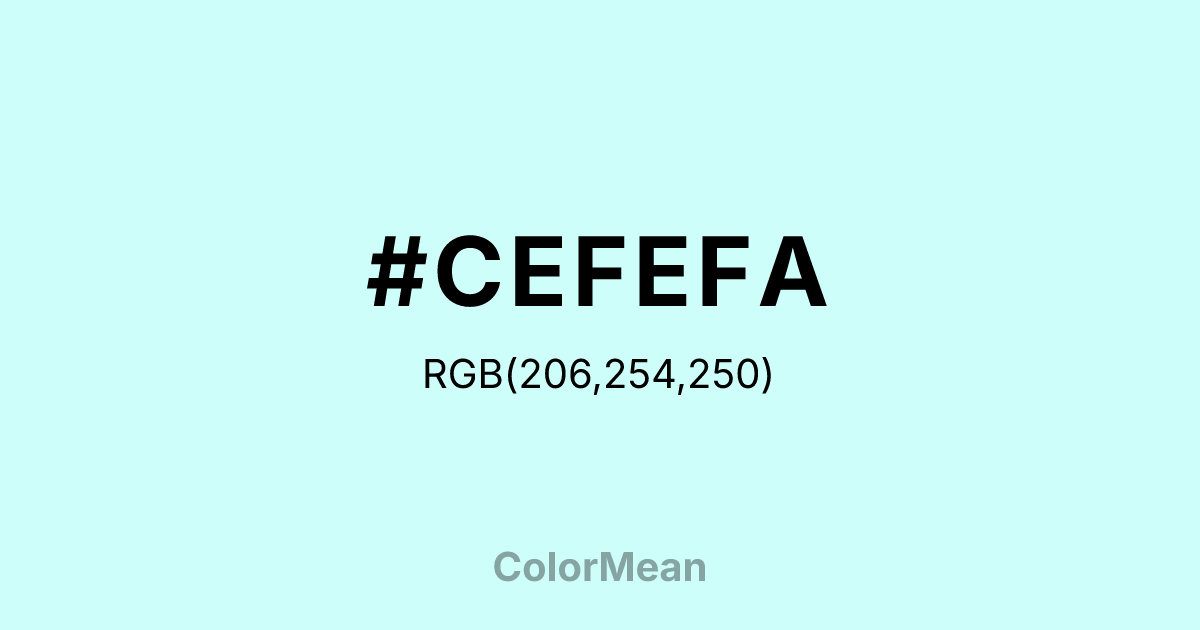 #CEFEFA color swatch