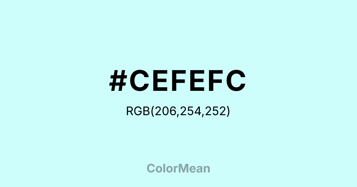 #CEFEFC color swatch