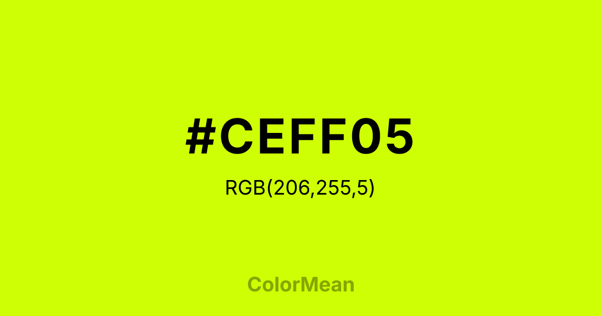 #CEFF05 color swatch
