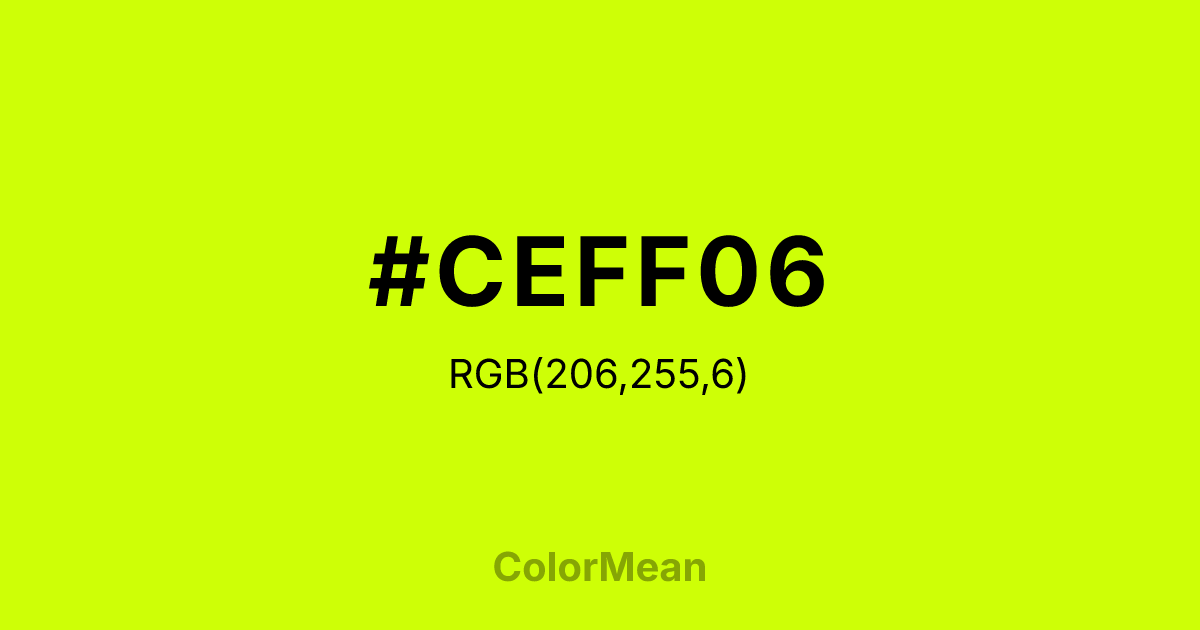 #CEFF06 color swatch