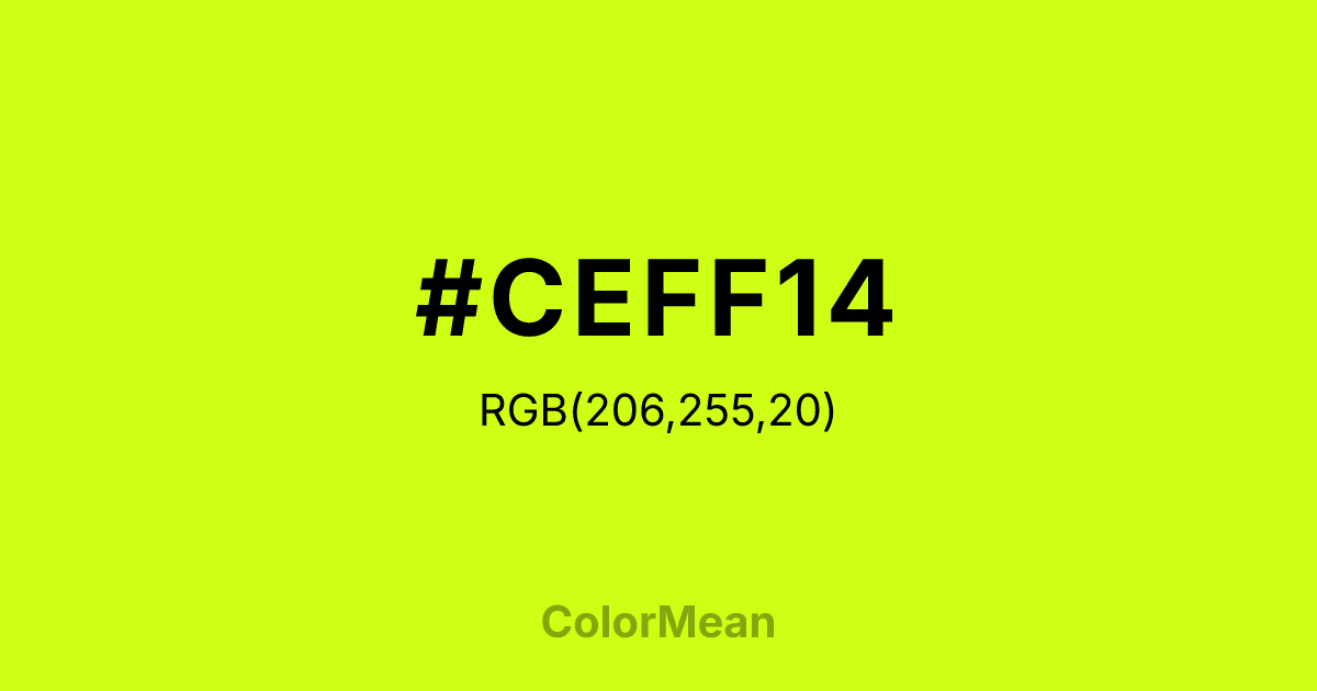 #CEFF14 color swatch
