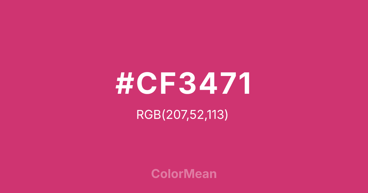 #CF3471 color swatch