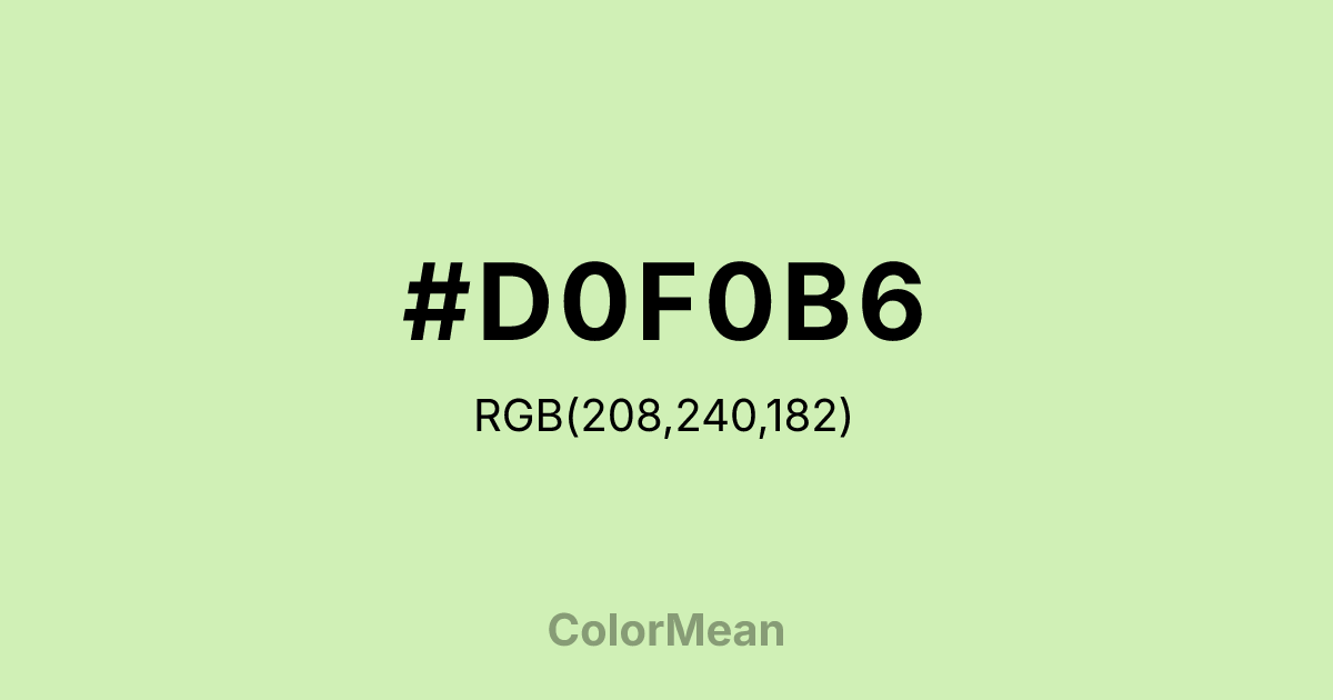 #D0F0B6 color swatch