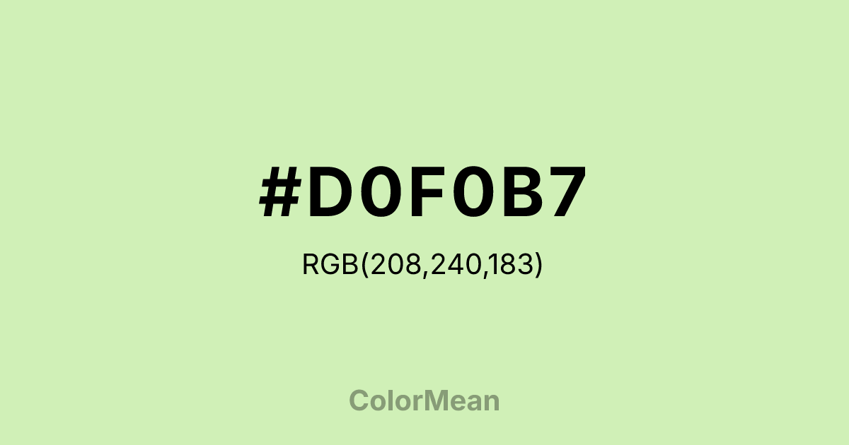 #D0F0B7 color swatch