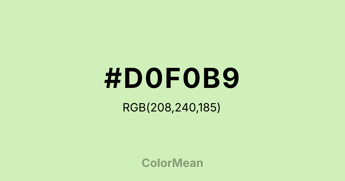 #D0F0B9 color swatch