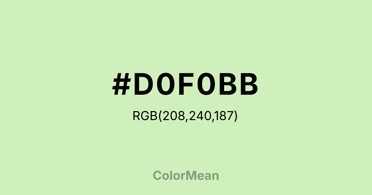 #D0F0BB color swatch