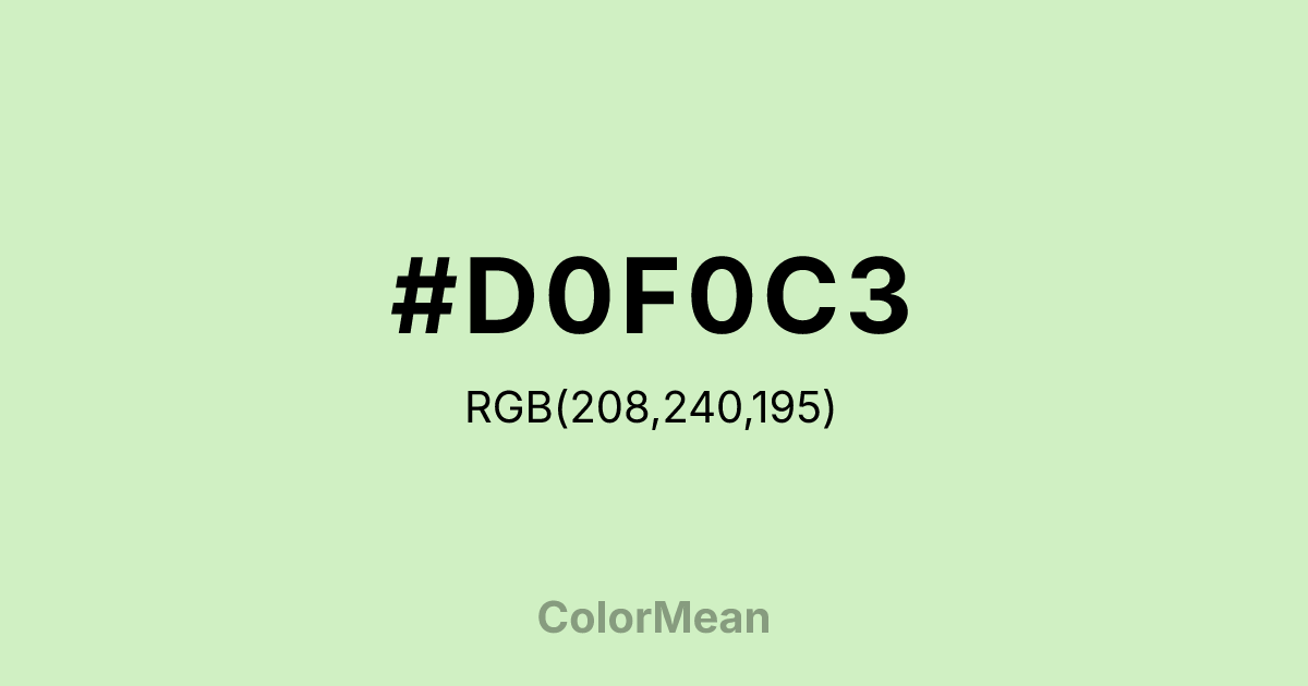 #D0F0C3 color swatch