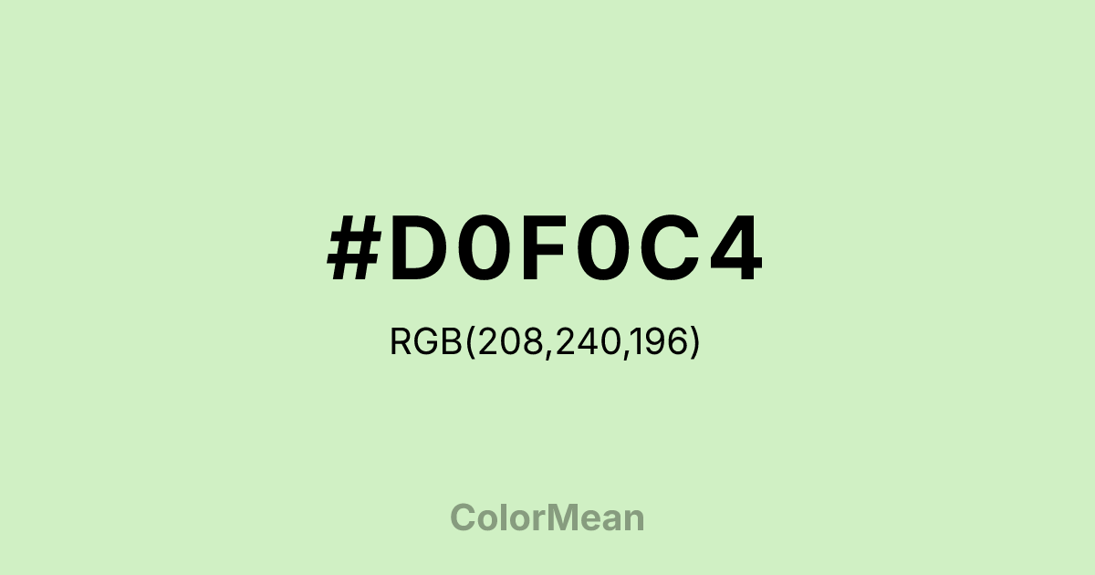 #D0F0C4 color swatch