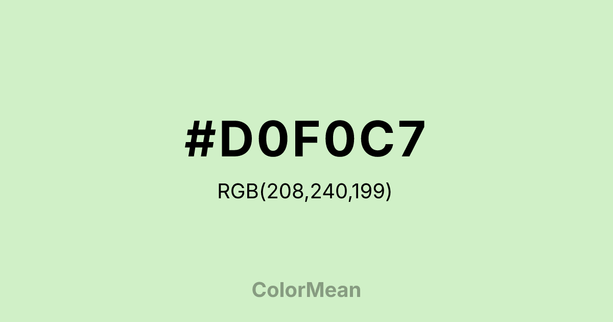 #D0F0C7 color swatch