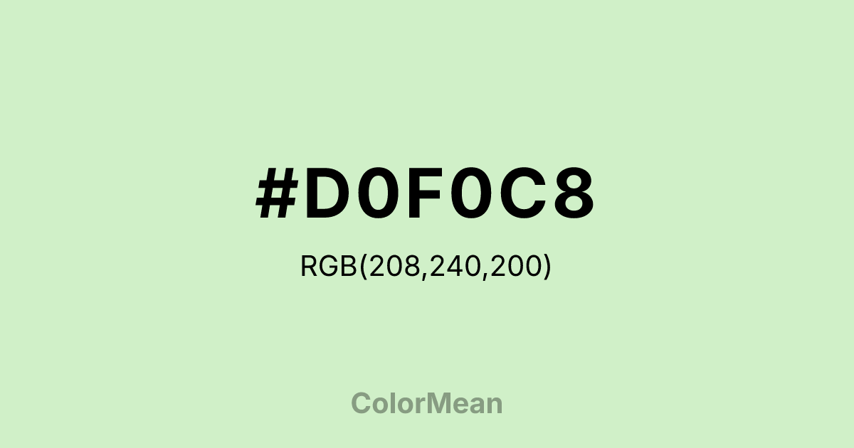 #D0F0C8 color swatch