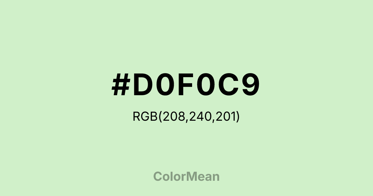 #D0F0C9 color swatch