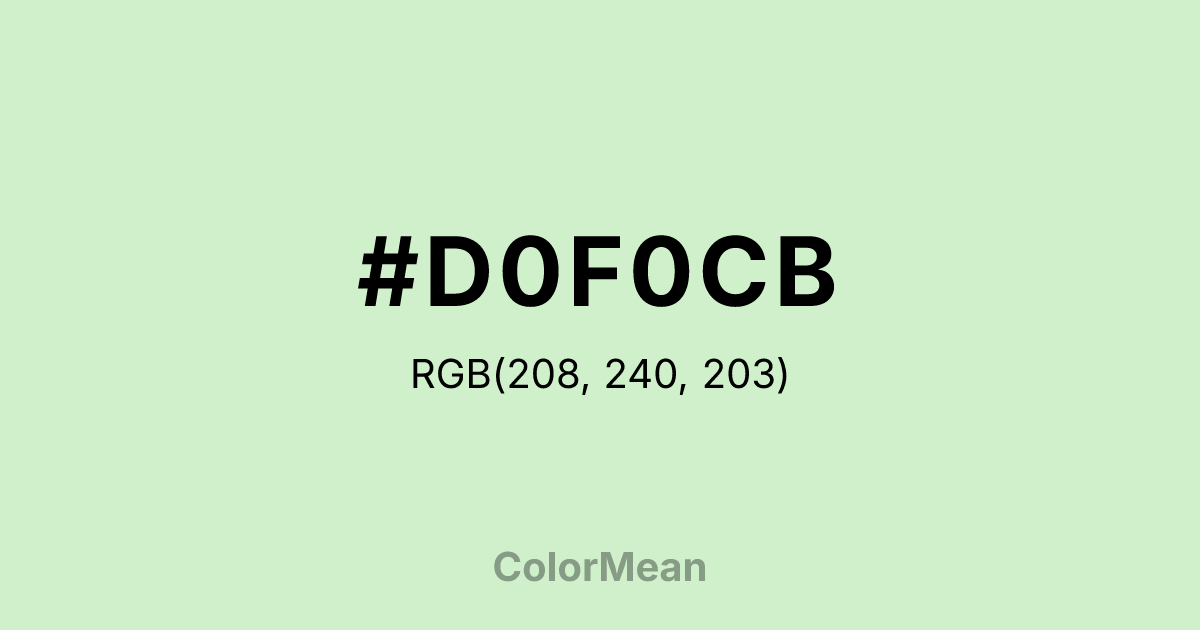 #D0F0CB color swatch